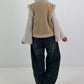 2 in 1 Wendeweste  - beige