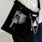 Denim-Bag mit Strassmotiv Woman & Cross - used-black