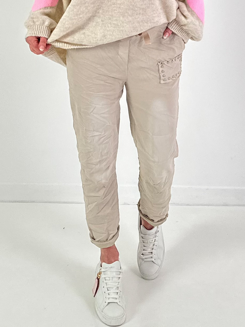 Hose Modell "Studs" - beige