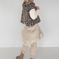 Kurzarm-Hoodie mit All Over Leo-Print - taupe ( lieferbar ab ca. 28.08.26)