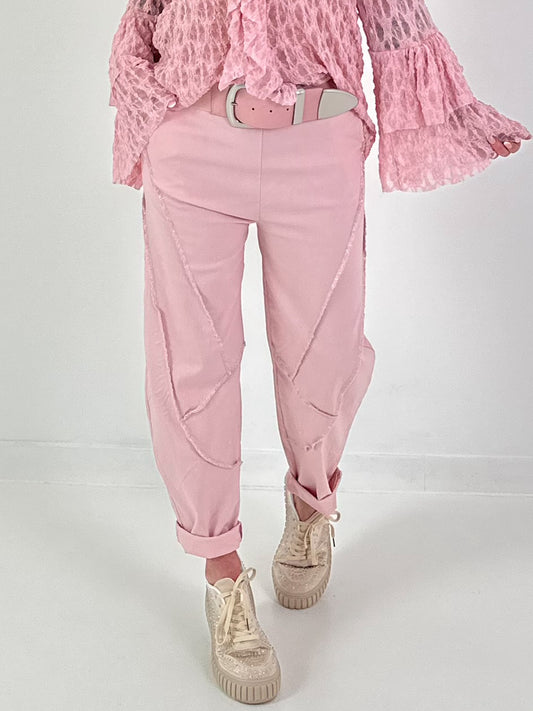 Hose mit Lurexnähten - rosa