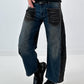 Ballon Jeans broek met leuke details - denim-zwart