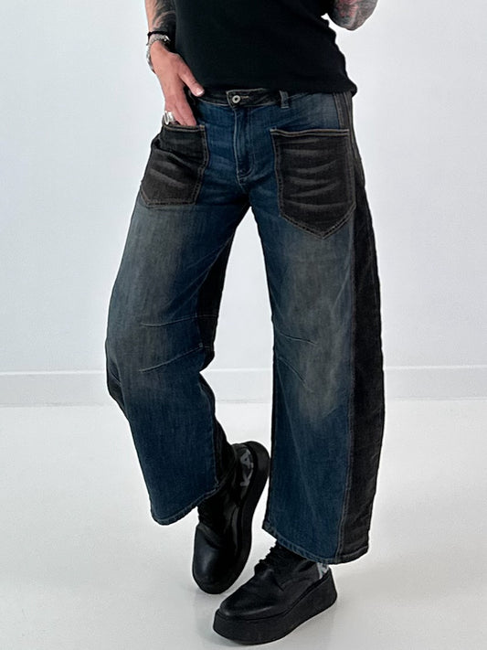 Ballon Jeans Hose mit tollen Details - denim-schwarz