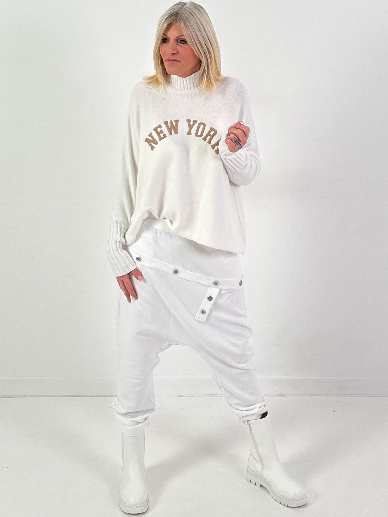 Pullover Modell "City Spirit" - weiss