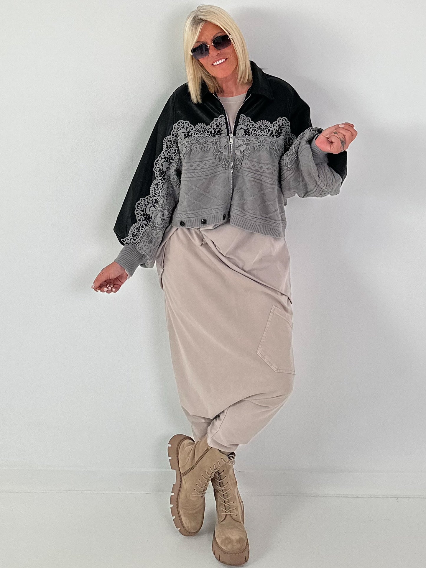 1 Jacke 2 Looks - schwarz-grau