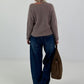 Knit sweater with cut-out - taupe