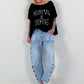 Oversized Shirt Normal is Boring - black