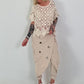 Crochet T-shirt with pattern - beige