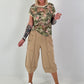 Casual sweatpants with eyelet details - sand