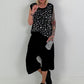 Ripp Top mit Glitzer Leo - schwarz