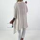 Oversized asymmetrical blouse with tie - beige