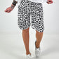 Sweat Short Leo mit Nieten - schwarz-weiss