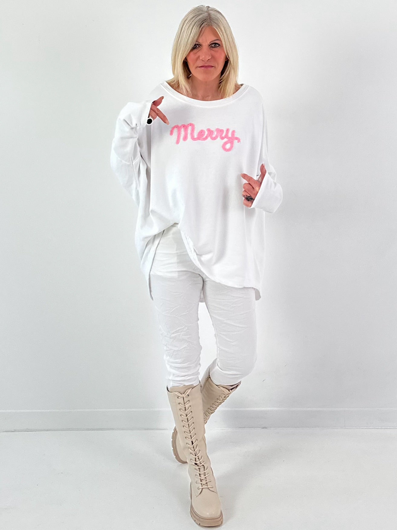 Sweatshirt model "Merry Mood" - white
