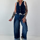 Denim vest with silver buttons