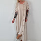 T-Shirt Kleid mit Ösen -beige