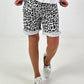 Sweat Short Leo mit Nieten - schwarz-weiss