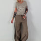 Ballon Leinen Hose - taupe