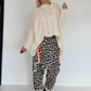 Haremhose im Leo-Print - beige-mehrfarbig