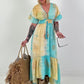 Ibiza Dress with Sequins and Ruffles - turquoise-yellow-multicolored