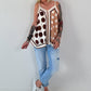 Flowy patterned top - beige - multi-colored