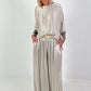 Two-piece satin look - beige