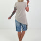 Asymmetrical T-shirt - beige