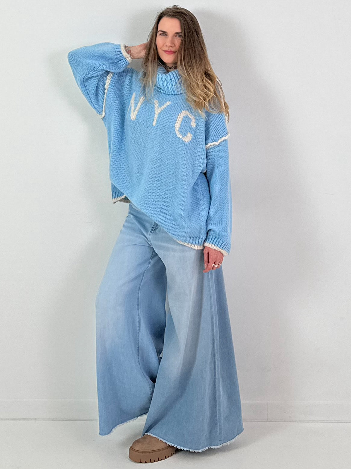 Trui model "Cozy City Chic" - blauw