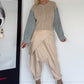 Strickjacke mit strassbesetzten Denim-Ärmeln - beige-denim