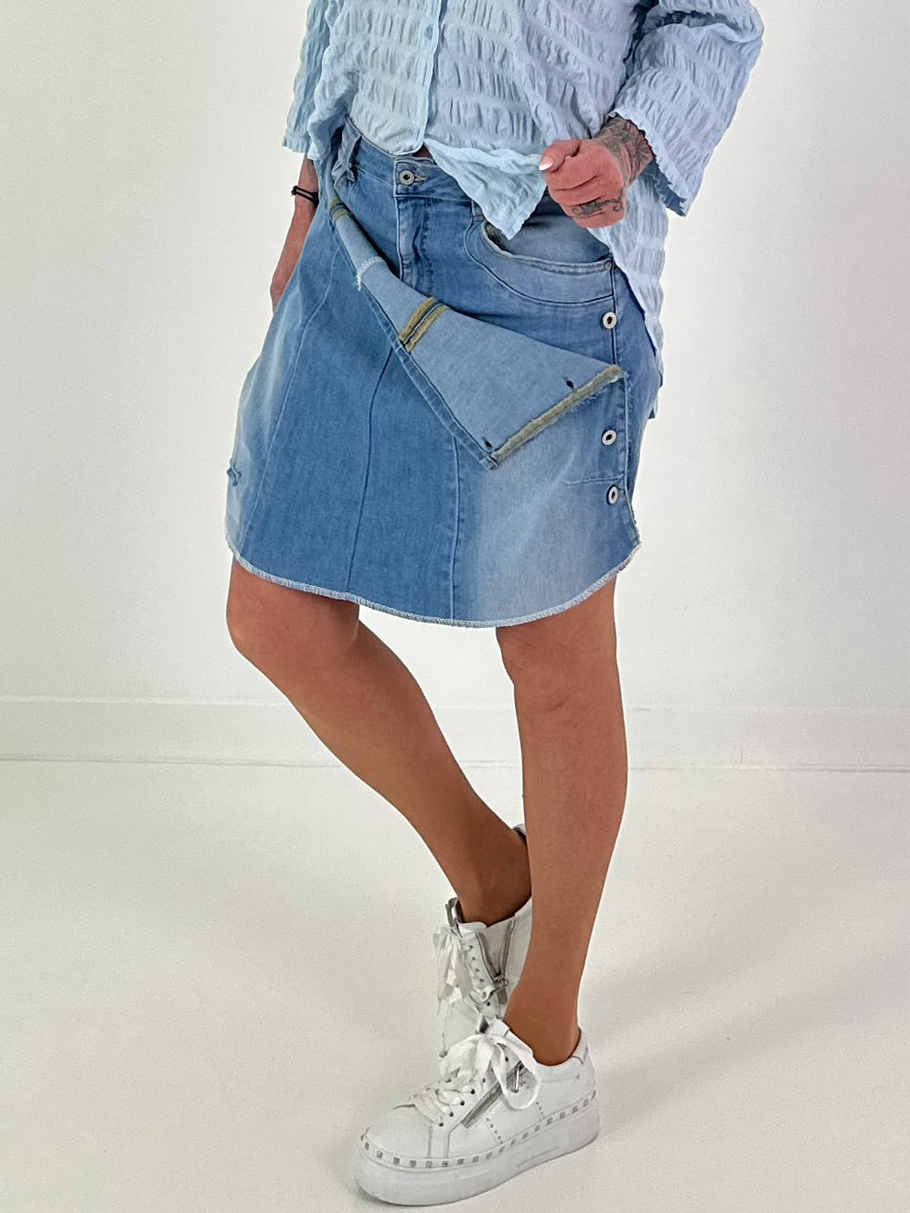 2-in-1 denim shorts