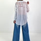 Tunic with crochet inserts - white
