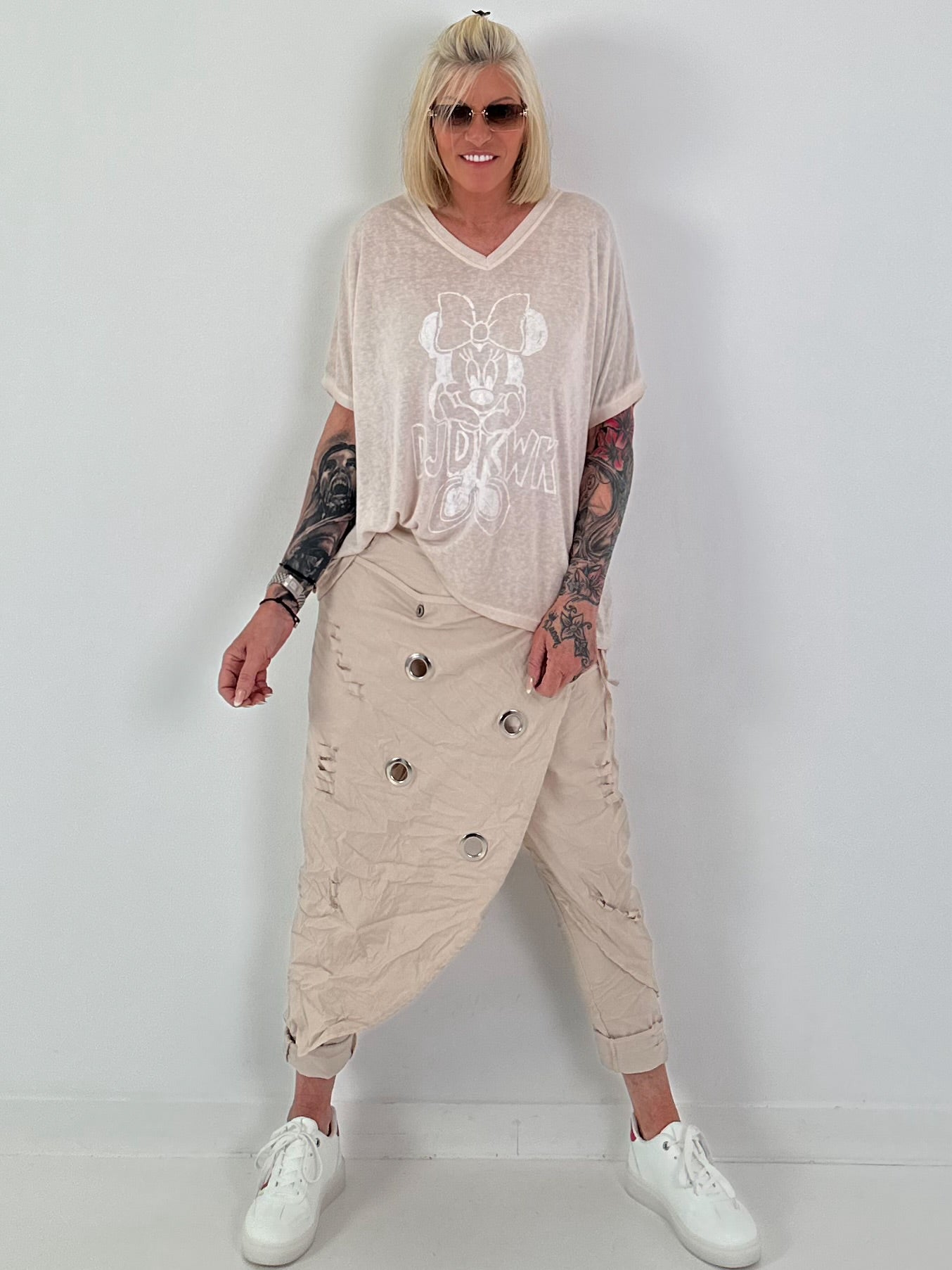Fine knit shirt Mouse - beige