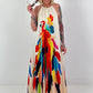 Printed ombré dress - beige multi-colored