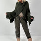 Poncho sweater model "Soul Warmer" - olive