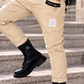 Vegane Leder-Baggy mit Patch - beige