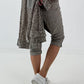 Stylische Hose mit Überwurf im Knit-Look - taupe