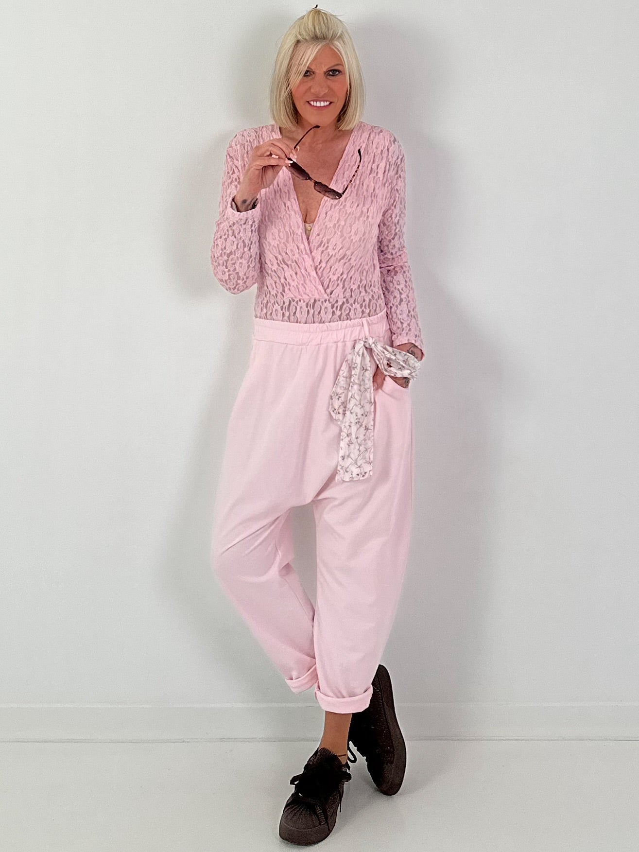 Lace Bodysuit - pink