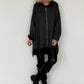 Oversized Long-Sweatjacke im Used-Look - used-black