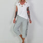 Broek met veteroogjes - grijs