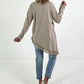Shirt with lace trim - beige
