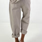 Balloon trousers with overlay - beige
