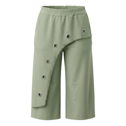 Hose mit Overlay und Metallösen - oliv