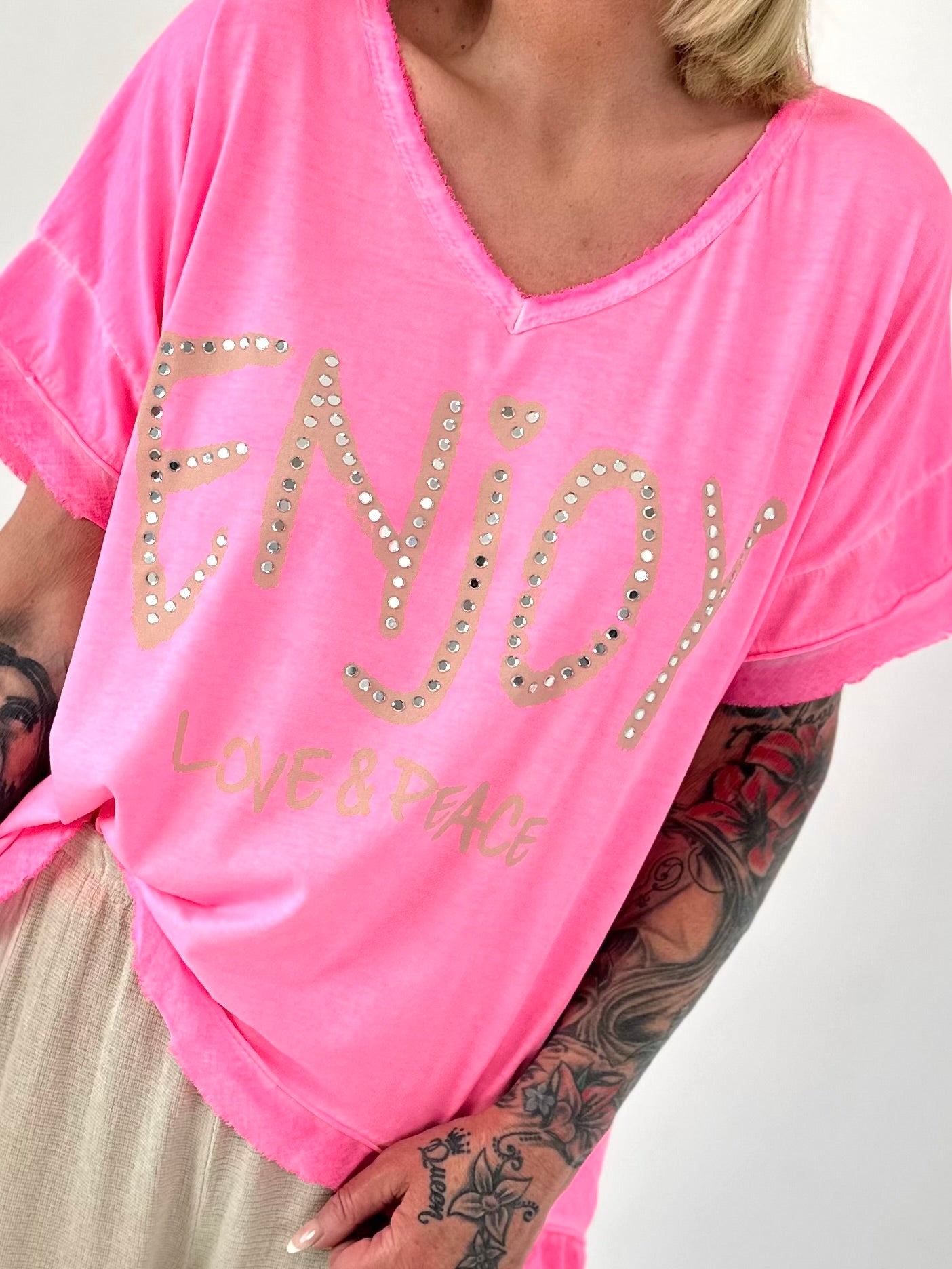 T-Shirt Smile - neon pink