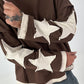 Sweatshirt mit trendigen Sternelementen- schoko