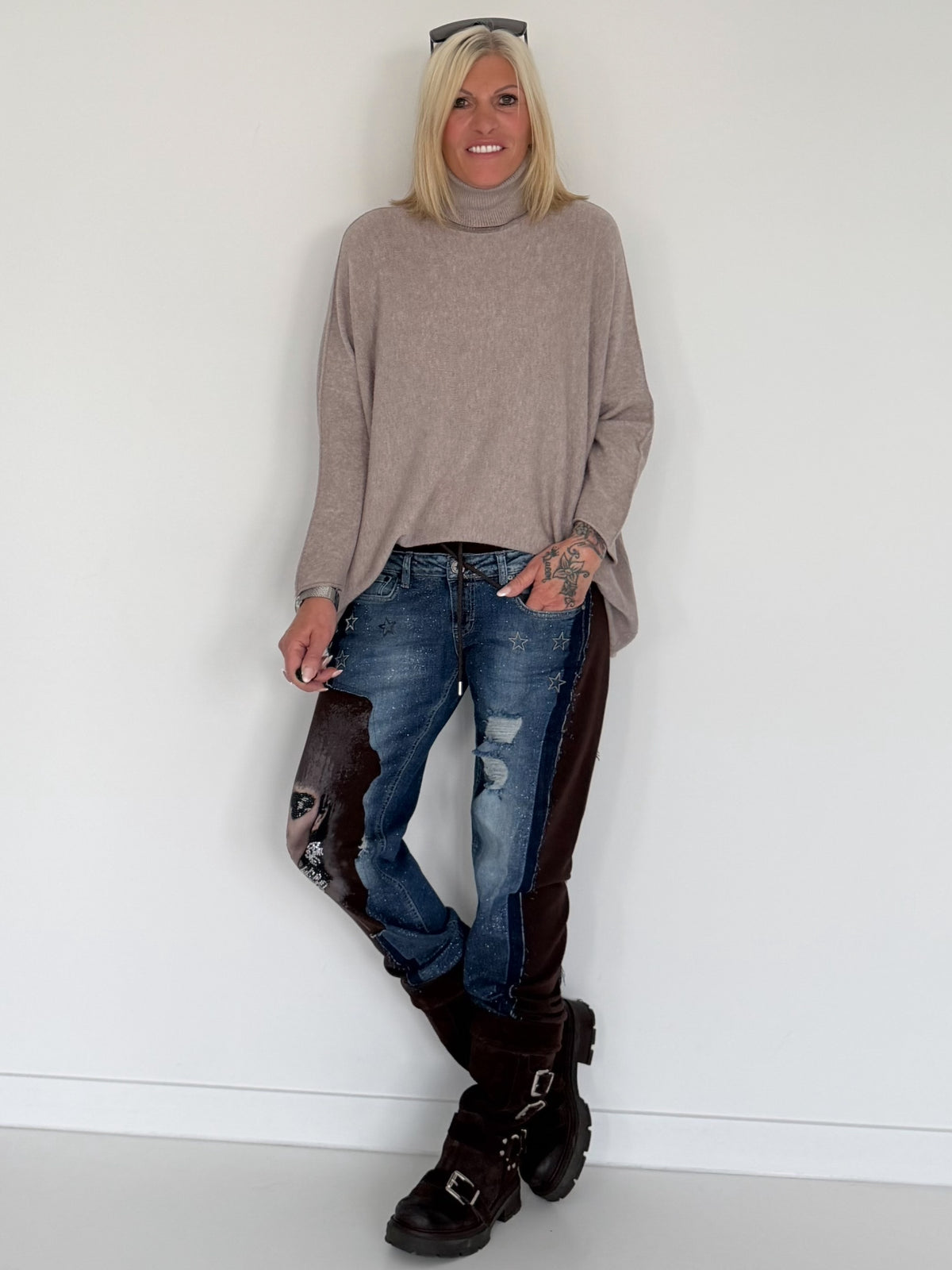 Rollkragenpullover - taupe