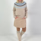 Turtleneck sweater model "Scandinavian Shine" - beige-blue