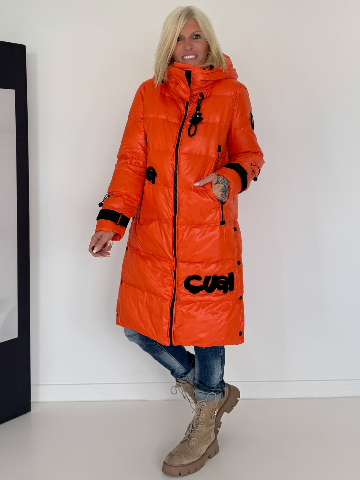 Cuel down coat - orange