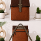 Backpack in vintage leather look - Brown -Coffee