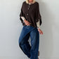 Oversized Strickjacke mit raffinierten Details - mokka