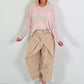 Sweater im Rautenmuster - beige-rosa