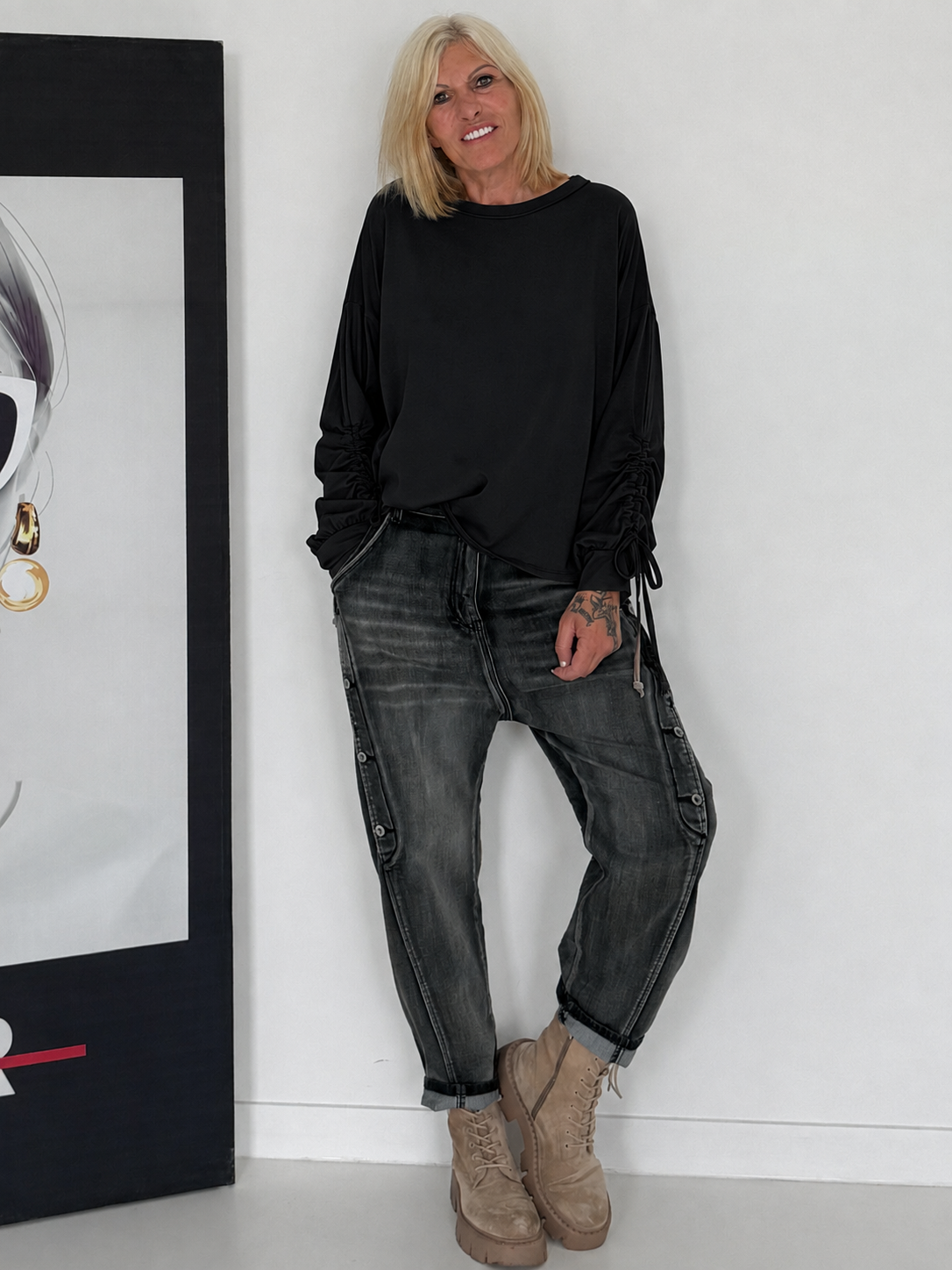 Shirt met ruches - roze